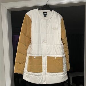 The North Face Women's White and Brown Puffer Jacket